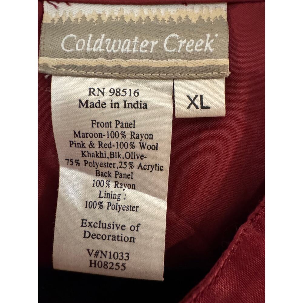 Coldwater Creek XL Patchwork Vest Red Multicolor Embroidered - Picture 4 of 5